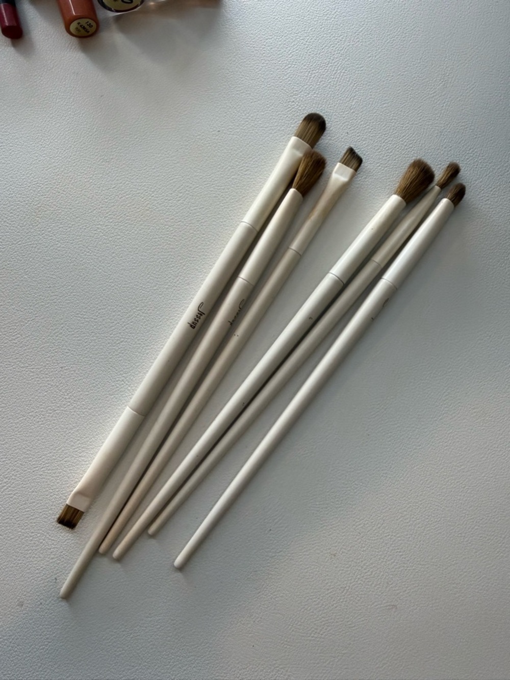Jessup White Eye Makeup Brush Set - 6 Piece Precision Brushes